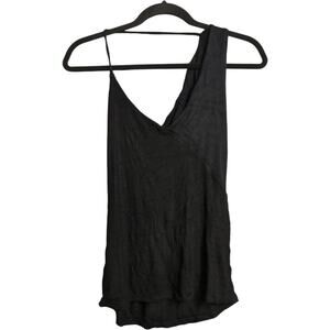 NWT Michael Lauren Black Oxford Asymmetrical V Neck Tank Top Womens Size XS